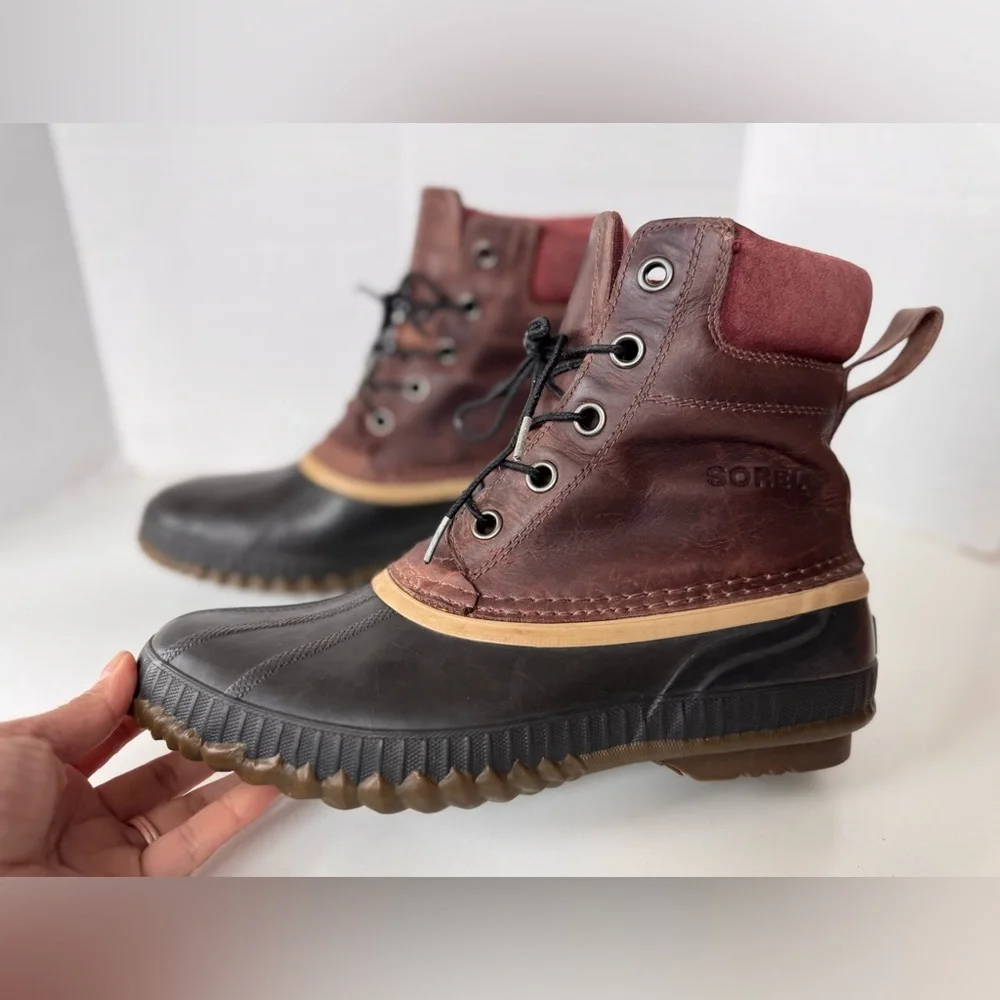 Sorel Cheyanne Winter Snow Duck Rain Rubber Leather Boots Shoes Men’s Size 10